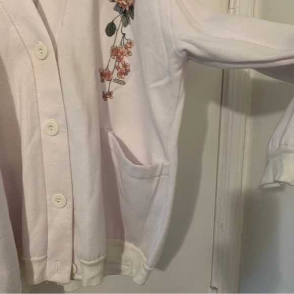 Angderson White Bird Art Sweater size L. Button Down Cardigan - Picture 5 of 9